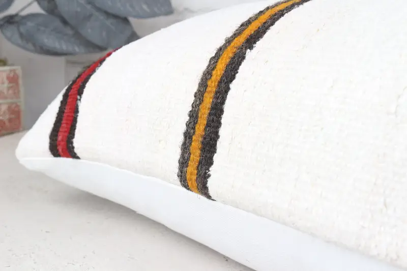 Pillow for Couch, Pillow Cover, Home Decor Pillow, Kilim Cushion Sham, 16x48 White Pillow, Ethnic Pillow, Traditional Pillow Cover - 8