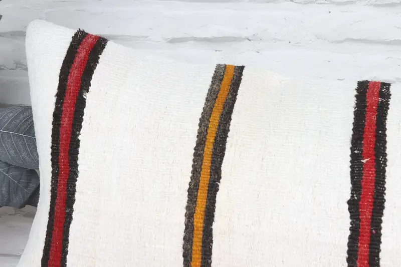 Pillow for Couch, Pillow Cover, Home Decor Pillow, Kilim Cushion Sham, 16x48 White Pillow, Ethnic Pillow, Traditional Pillow Cover - 2