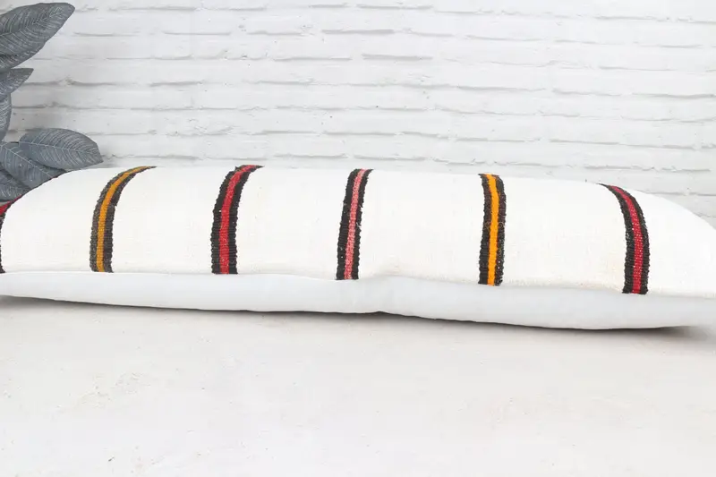 Pillow for Couch, Pillow Cover, Home Decor Pillow, Kilim Cushion Sham, 16x48 White Pillow, Ethnic Pillow, Traditional Pillow Cover - 6