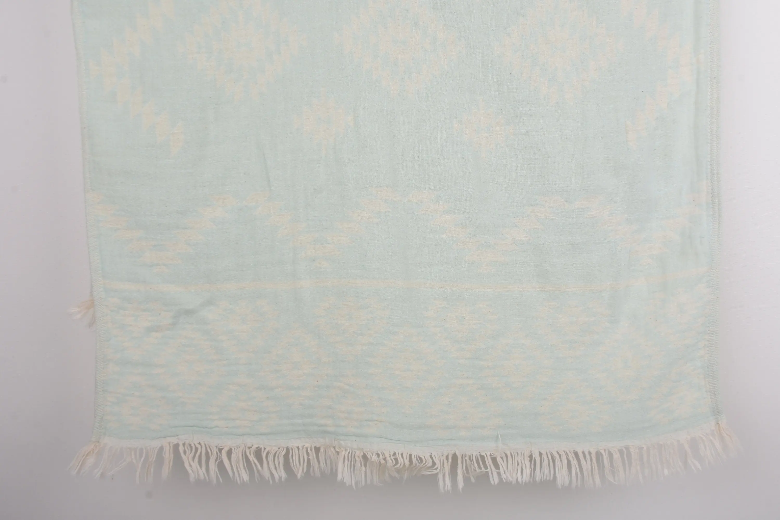 Mint Kilim Hand Towel Organic Cotton Turkish Tea Towel, 40x18 Inches - 1
