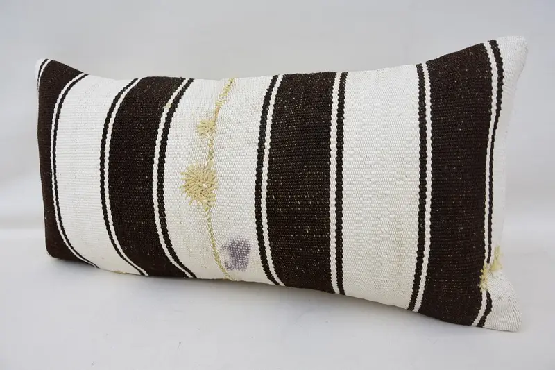12x24 White Pillow, Seat Cushion Cover, Pillow for Couch, Bohemian Cushion Cushion, Home Decor Pillow, Pillow Sham, Handmade Kilim Cushion - 3