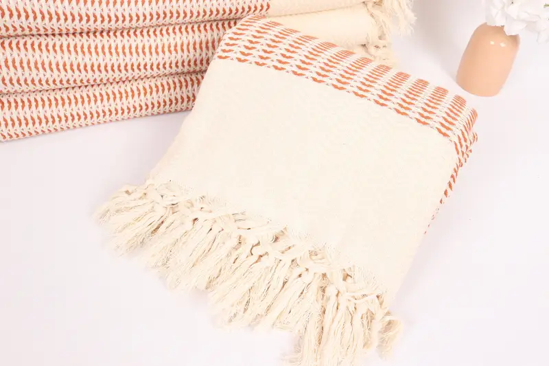 Beach Wedding Favor, Throw Blanket, Bachelorette Party Favors, 90x76 Cotton Diamond Towel, Woven Throw Blanket, Boyfriend Christmas Gift - 4