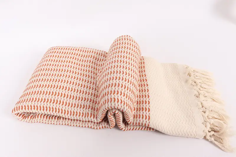 Beach Wedding Favor, Throw Blanket, Bachelorette Party Favors, 90x76 Cotton Diamond Towel, Woven Throw Blanket, Boyfriend Christmas Gift - 6