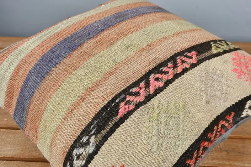Pillow for Sofa, Interior Designer Pillow, Muted Pillow Cover, Traditional Pillow Sham, Boho Pillow, Pillow Cover, 16x16 Beige Cushion Cover - 4
