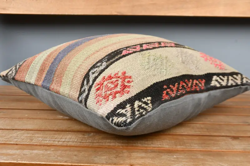 Pillow for Sofa, Interior Designer Pillow, Muted Pillow Cover, Traditional Pillow Sham, Boho Pillow, Pillow Cover, 16x16 Beige Cushion Cover - 3