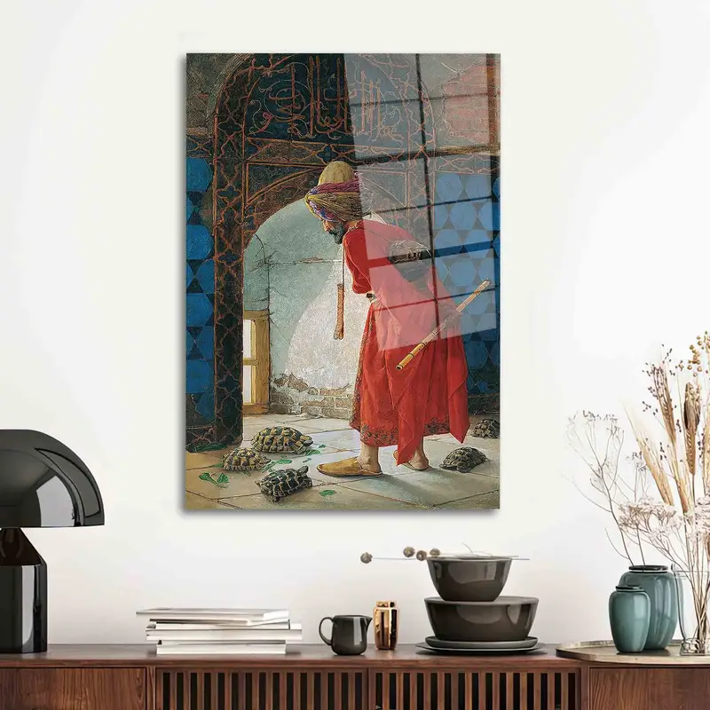 Elegant Printed Glass: Osman Hamdi Bey Inspired Classic Turkish Design