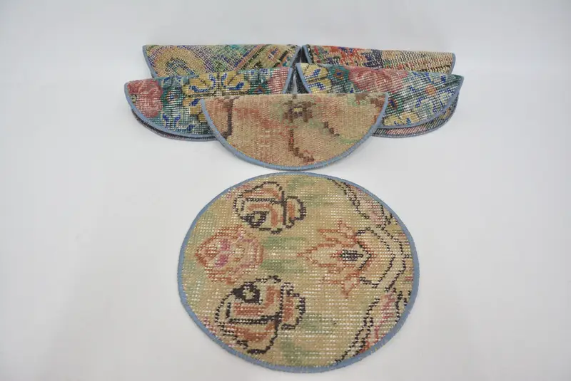 エレガントなベージュとブロンズのプレースマット、天然ウールキリムテーブルマット