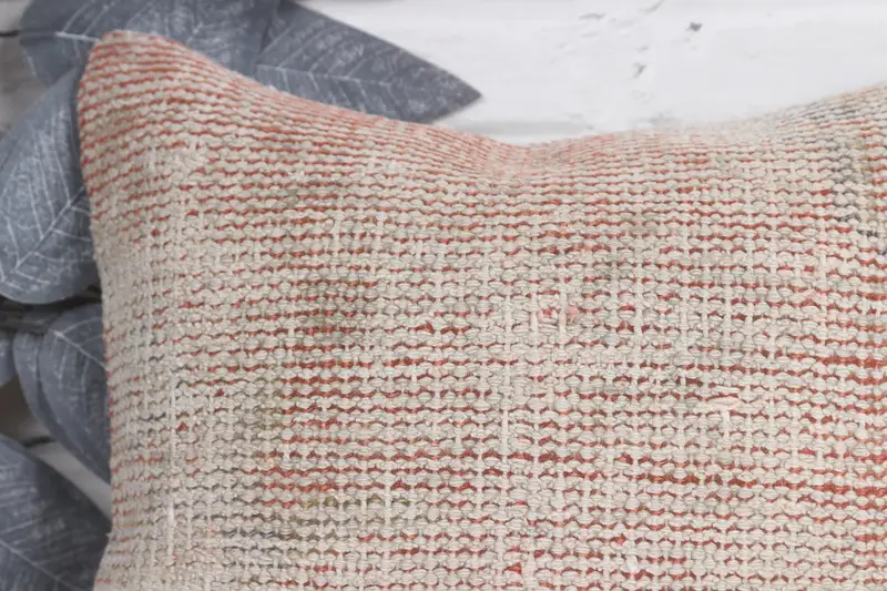 Kilim Cushion Sham, Boho Pillow Sham Cover, 12x12 Orange Cushion Cover, Decorative Throw Pillow Cover, Antique Pillows, Pillow - 2