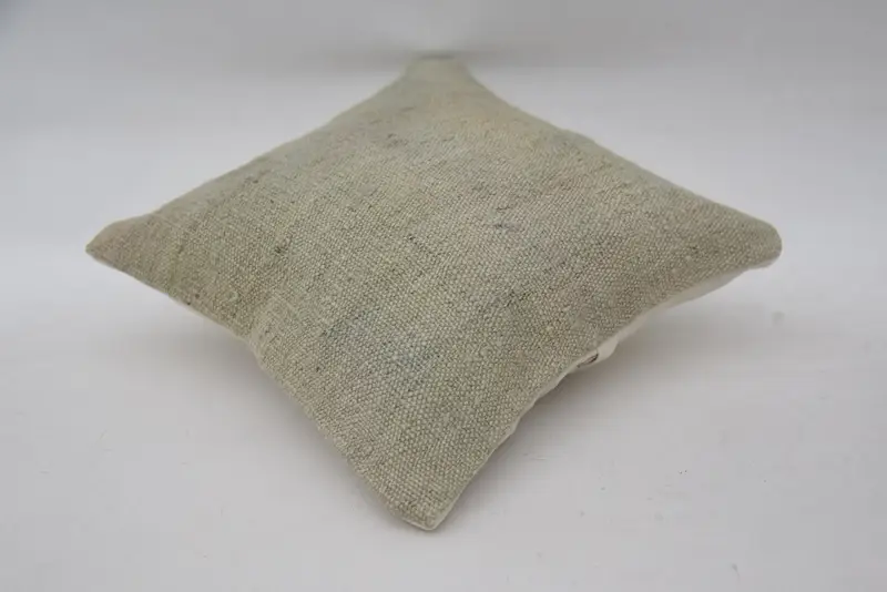 Knitted Pillow Cover, Shabby Chic Pillow, Boho Pillow Sham Cover, Cushion, Garden Cushion, 12x12 Beige Pillow, Vintage Pillow, Kilim Pillow Cover - 6