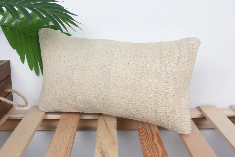 Comfy Throw Pillow, Pillow Cover, Pillow for Couch, Gift Pillow, 8x16 Beige Cushion, Oriental Cushion Cover, Home Decor Pillow - 5