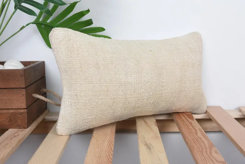 Comfy Throw Pillow, Pillow Cover, Pillow for Couch, Gift Pillow, 8x16 Beige Cushion, Oriental Cushion Cover, Home Decor Pillow - 4