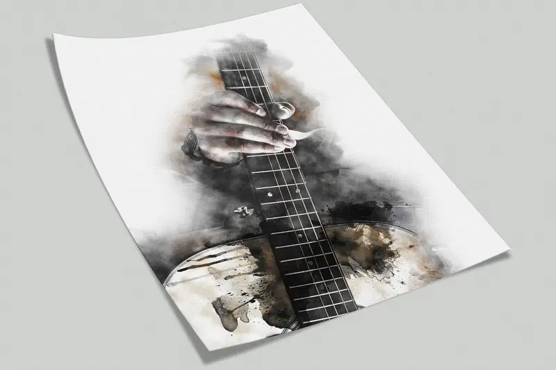 Custom Wall Paper, Music Instruments Wall Mural, Paper Wall Art, Modern Wall Paper, Watercolor Mural, Music Lover Gift Wall Print, - 8