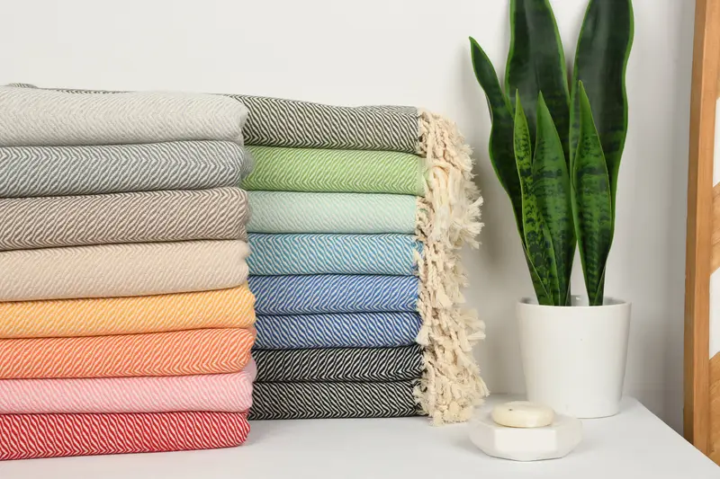 Thin and lightweight Turkish peshtemal, Gift For Him, Scarf Towel, Welcome Wedding Gift, Embroidered Towel, Beach towel, 70x40 Cotton Chevron Towel - 2