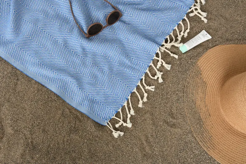 Thin and lightweight Turkish peshtemal, Gift For Him, Scarf Towel, Welcome Wedding Gift, Embroidered Towel, Beach towel, 70x40 Cotton Chevron Towel - 7