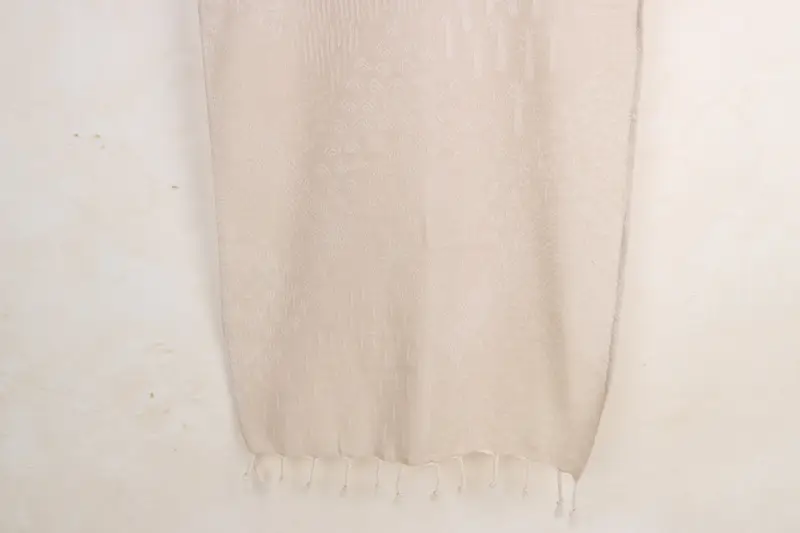 Beigefarbenes Handtuch mit Bergmuster, türkische Bio-Baumwolle, 18 x 36 Zoll