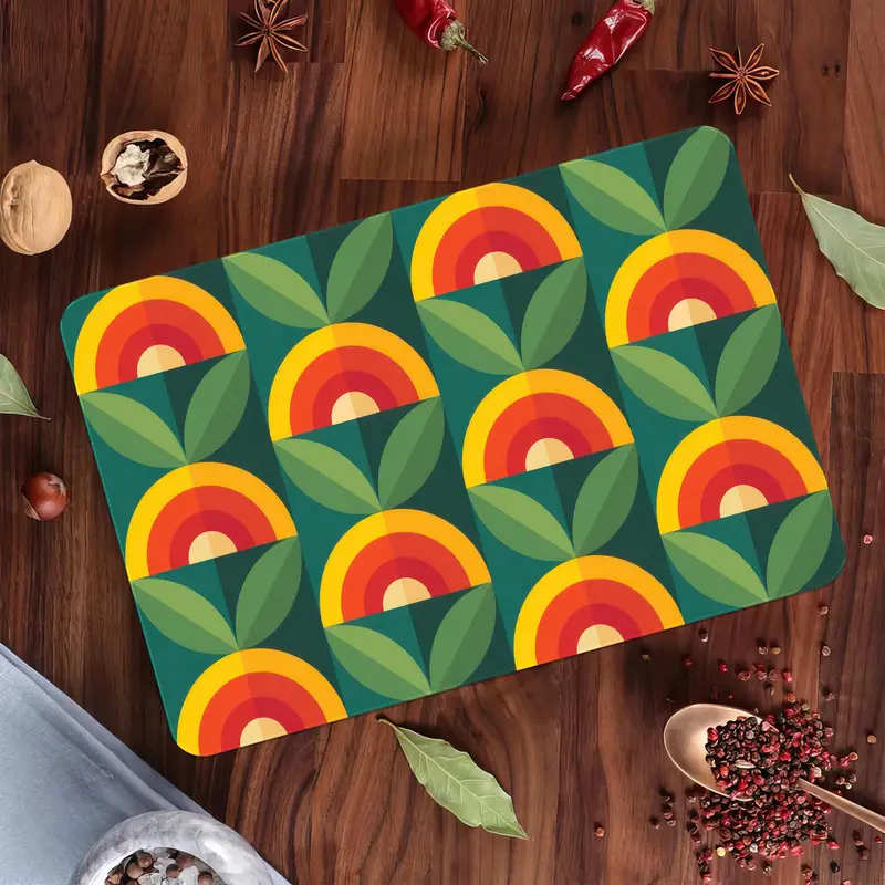 Tempered Glass Cutting Board with Non-Slip Feet for Kitchen