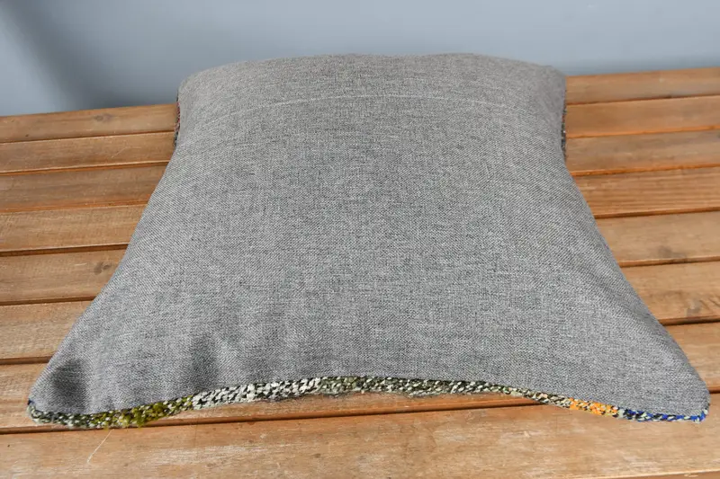 Cushion Cover, 16x16 Brown Cushion, Throw Kilim Pillow, Wool Kilim Pillow Cushion, Ethnical Kilim Rug Pillow, Turkish Pillow - 5