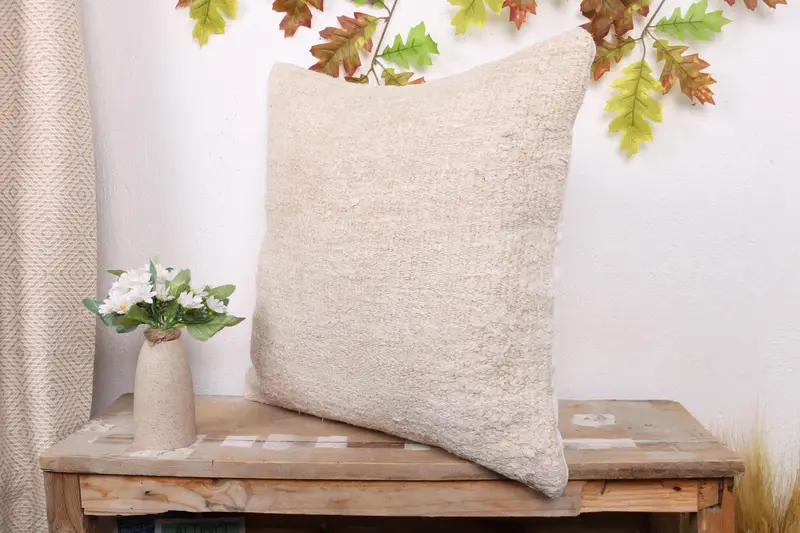 Boho Pillow Sham Cover, Cushion Cover, Throw Kilim Pillow, 20x20 White Pillow Cover, Outdoor Bolster Cushion Cover, Pillow for Couch - 4