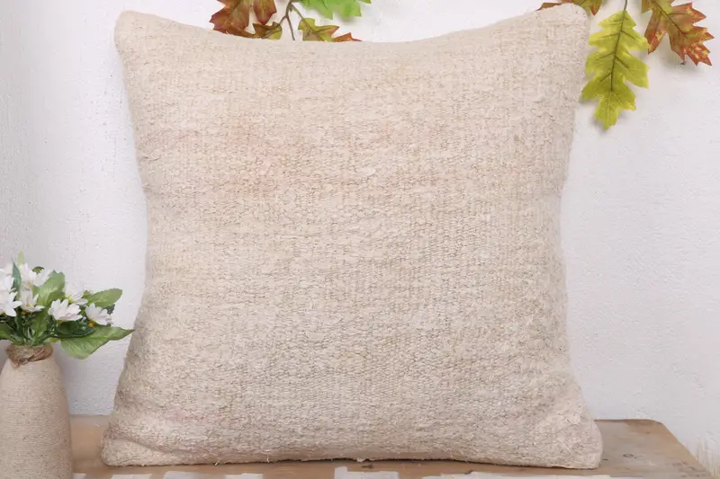 Boho Pillow Sham Cover, Cushion Cover, Throw Kilim Pillow, 20x20 White Pillow Cover, Outdoor Bolster Cushion Cover, Pillow for Couch - 2