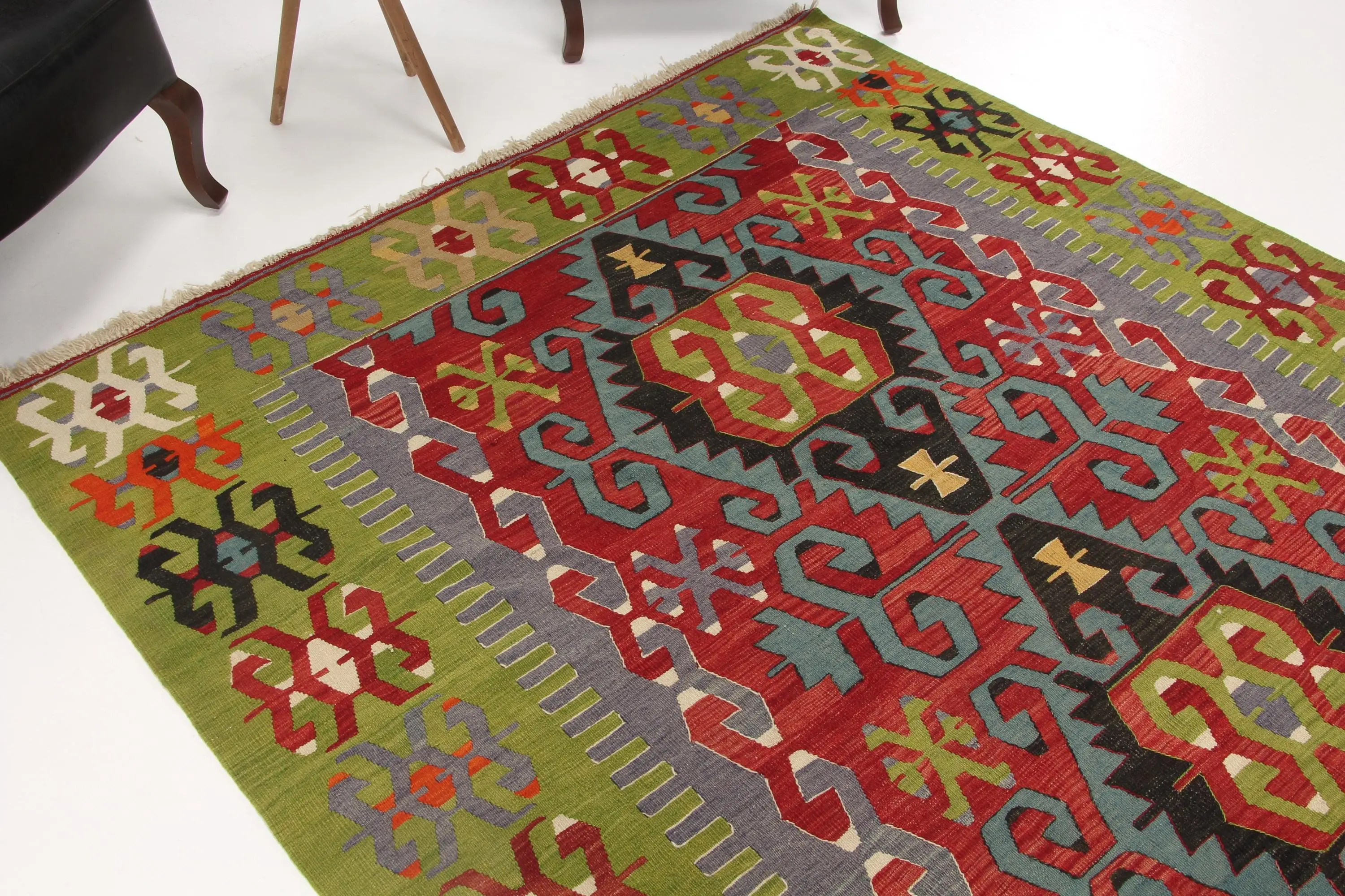 6x9,9 ft türkischer Vintage Teppich, großer Teppich, roter Wollteppich - 1
