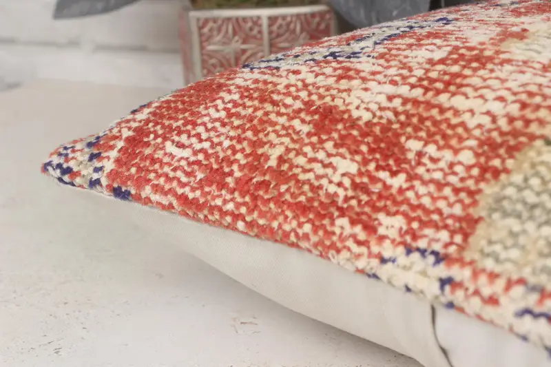 14x14 Red Cushion Case, Kilim Cushion Sham, Pillow Sham, Interior Designer Pillow, Natural Pillow Case, Comfy Throw Pillow Cover, Antique Pillows - 7