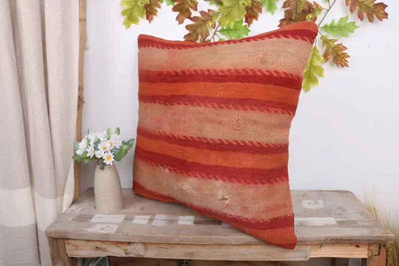 Pillow, Pillow for Sofa, Lounge Throw Pillow Case, 20x20 Red Cushion Cover, Antique Pillows, Vintage Pillow, Turkish Corner Pillow Sham - 4