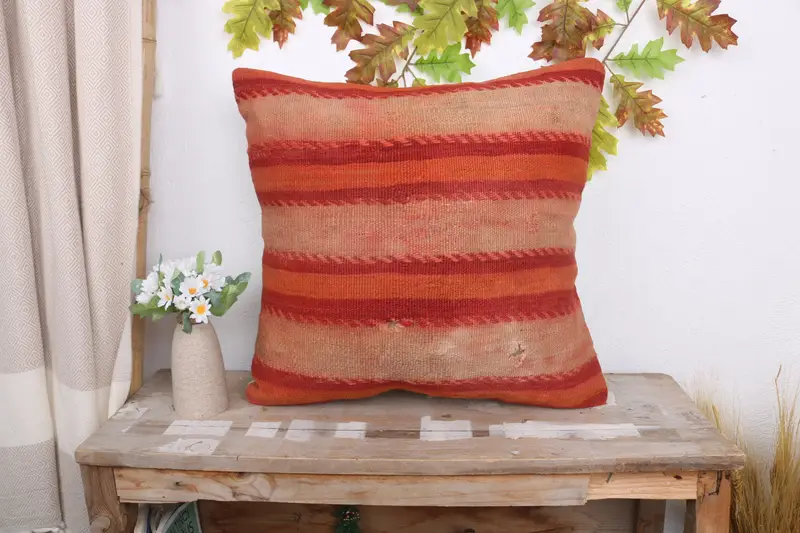 Pillow, Pillow for Sofa, Lounge Throw Pillow Case, 20x20 Red Cushion Cover, Antique Pillows, Vintage Pillow, Turkish Corner Pillow Sham - 1