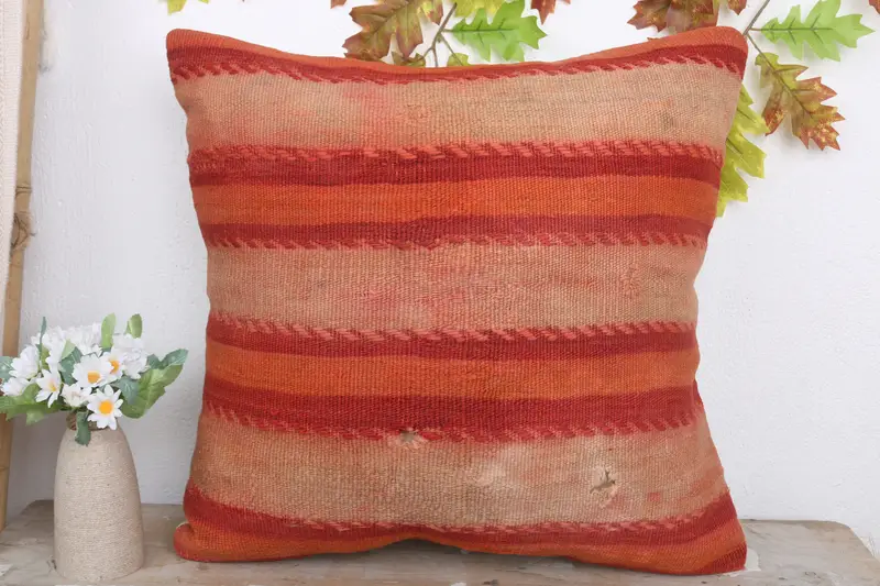 Pillow, Pillow for Sofa, Lounge Throw Pillow Case, 20x20 Red Cushion Cover, Antique Pillows, Vintage Pillow, Turkish Corner Pillow Sham - 2