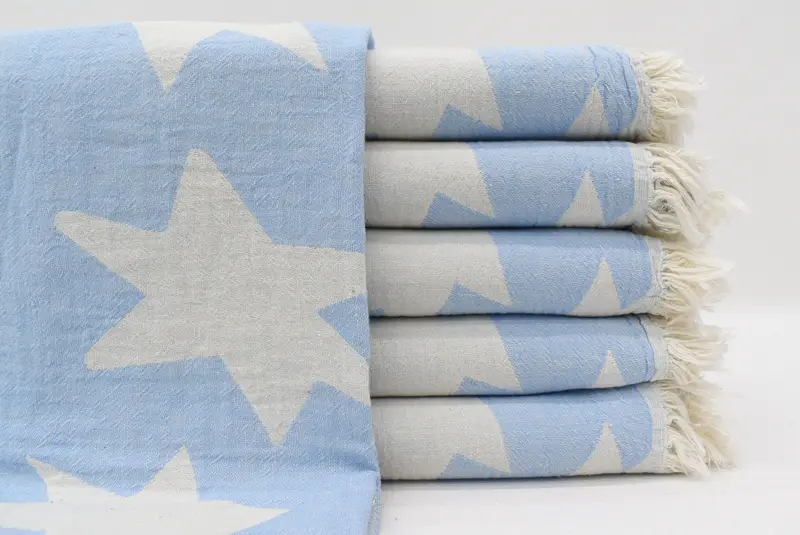 Custom Gift, Personalized Wedding Gift, Gift Boxes Towel, 68x36 Cotton Star Design Towel, Eco-friendly Turkish peshtemal towel, Gift For Her - 1