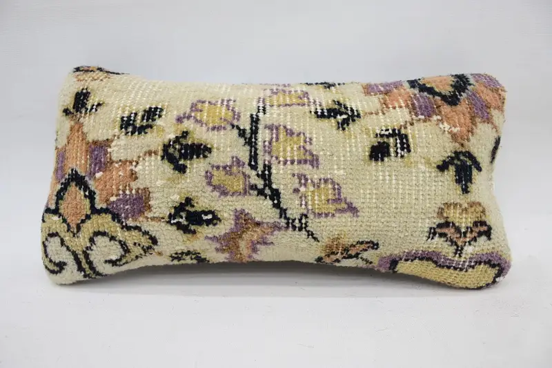 Pillow Case, Customized Cushion Cover, 8x16 Beige Pillow Case, Ethnical Kilim Rug Pillow, Cotton Pillow Sham, Turkish Pillow, Gift Pillow - 1