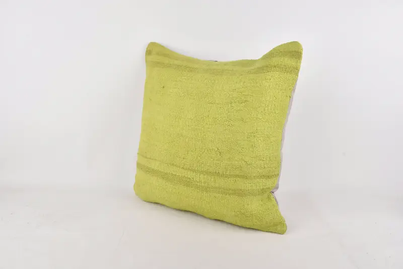 Turkish Kilim Pillow, Cushion, 24x24 Green Pillow Cover, Handmade Kilim Cushion, Handwoven Pillow Cover Cushion Case, Bench Cushion, Vintage Pillow - 3
