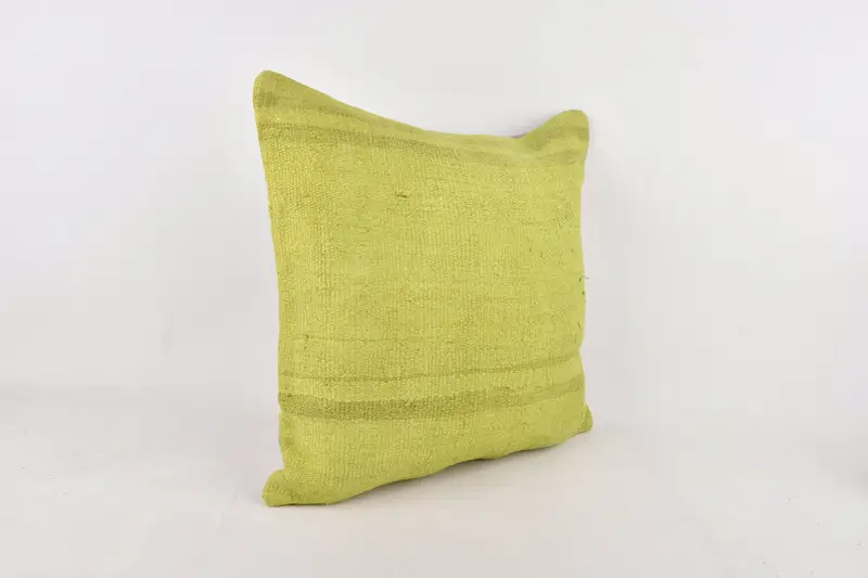 Turkish Kilim Pillow, Cushion, 24x24 Green Pillow Cover, Handmade Kilim Cushion, Handwoven Pillow Cover Cushion Case, Bench Cushion, Vintage Pillow - 2