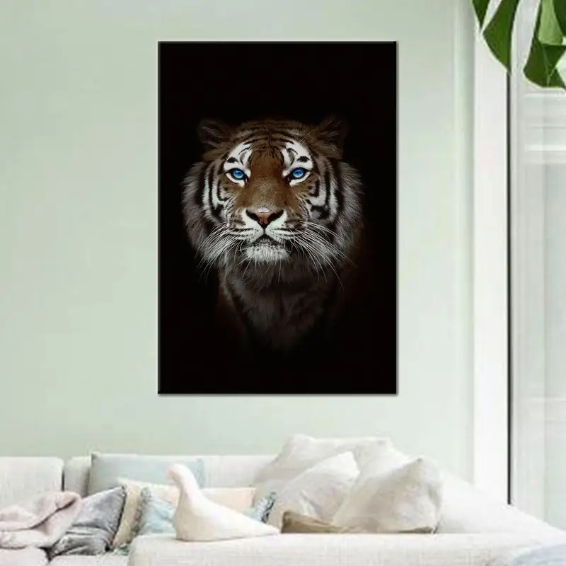 Modern Tiger Canvas Art for Loft, Office, or Man Cave