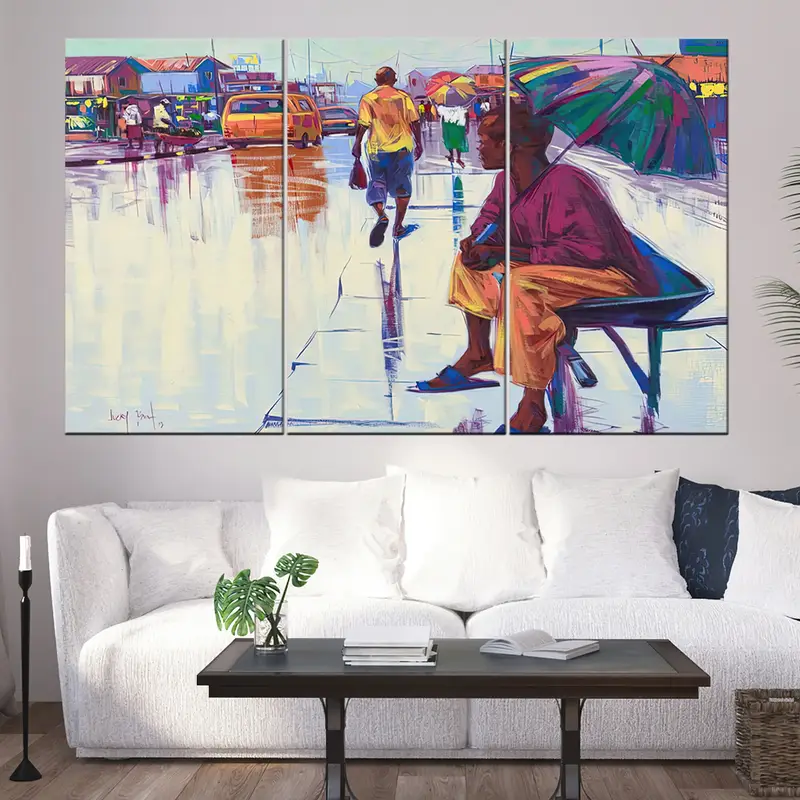 Modern Nigerian Paintings, Authentic Nigerian Art, The Lonely Man Artwork, Nigeria Street Art, Abstract Canvas, Nigeria Abstract Art, Canvas - 10