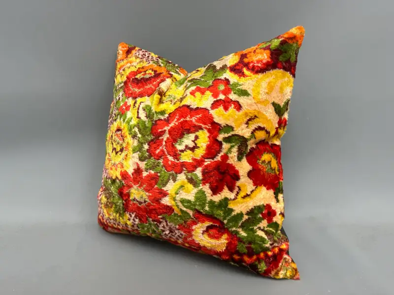 Home Decor Pillow, Boho Pillow Sham Cover, Boho Pillow, 18x18 Red Pillow, Cushion, Tapestry Cushion, Morroccon Kilim Cushion Pillow Case - 3