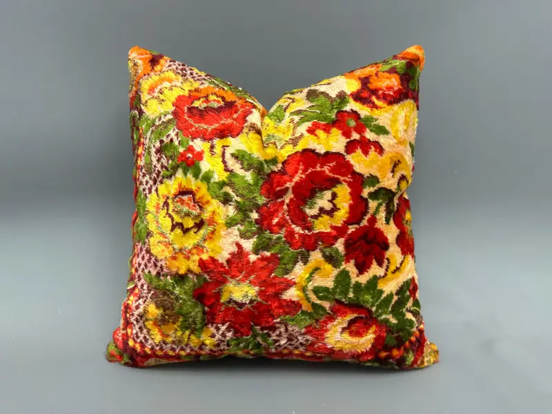 Home Decor Pillow, Boho Pillow Sham Cover, Boho Pillow, 18x18 Red Pillow, Cushion, Tapestry Cushion, Morroccon Kilim Cushion Pillow Case - 1