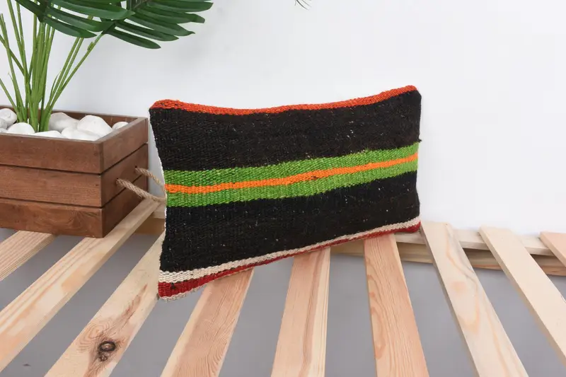 Cushion Cover, Bright Cushion, 8x16 Brown Cushion Case, Boho Pillow, Home Decor Pillow, Vintage Pillow Case, Pillow for Couch - 4
