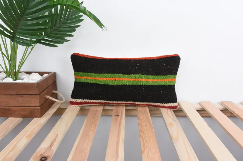 Cushion Cover, Bright Cushion, 8x16 Brown Cushion Case, Boho Pillow, Home Decor Pillow, Vintage Pillow Case, Pillow for Couch - 1