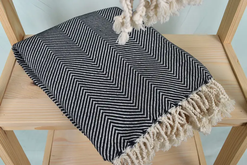 Sand-free towel, Embroidery Towel, 70x40 Cotton Herringbone Towel, Bridal Shower Favors, Bachelorette Party Favor, Beach Size Towel, Bridesmaid Gift - 5