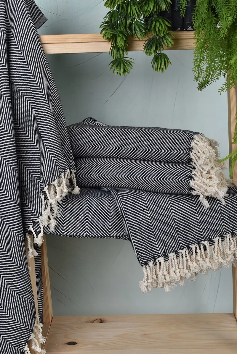 Sand-free towel, Embroidery Towel, 70x40 Cotton Herringbone Towel, Bridal Shower Favors, Bachelorette Party Favor, Beach Size Towel, Bridesmaid Gift - 6