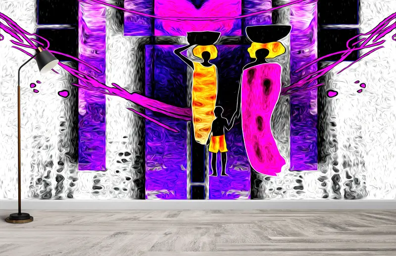 Zarif Afrikalı Kadın Baskılı Duvar Kağıdı: Canlı Ev Dekorasyonu