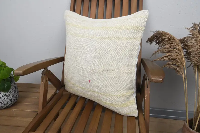 Toss Cushion Cover, Bolster Cushion Cover, Kilim Pillow, Pillow, Vintage Pillow, 20x20 Beige Pillow Cover, Turkish Kilim Pillow - 3