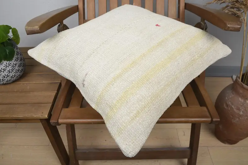 Toss Cushion Cover, Bolster Cushion Cover, Kilim Pillow, Pillow, Vintage Pillow, 20x20 Beige Pillow Cover, Turkish Kilim Pillow - 4