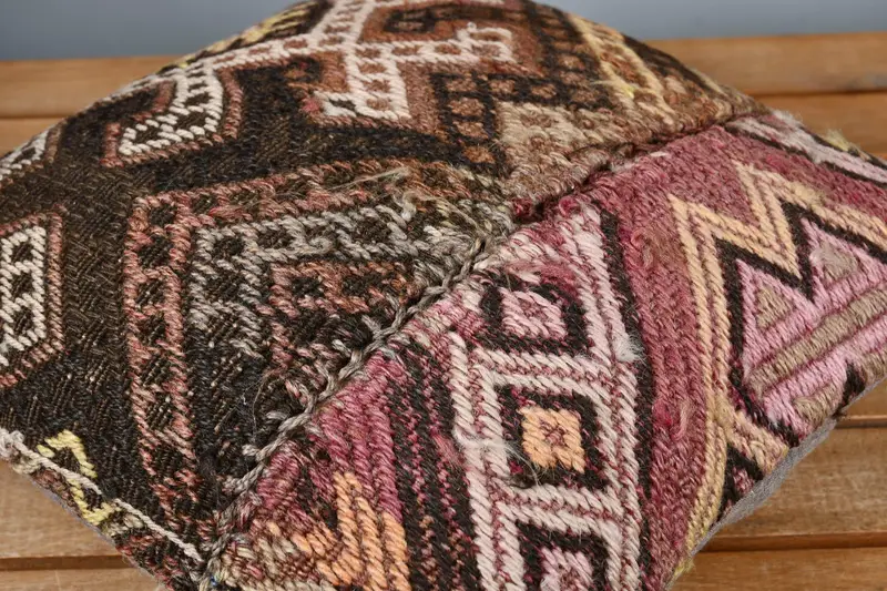 Retro Throw Cushion Cover, Pillow for Sofa, Vintage Pillow, 14x14 Beige Cushion, Kilim Pillow, Muted Cushion, Pillow, Designer Throw Pillow Case - 3