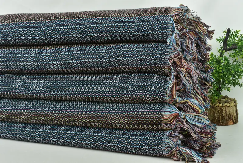 Boho Throw Blankets, 90x88 Cotton Colorful Diamond Towel, Woven Throw Blanket, Spooky Bachelorette Party, Monogram Blanket, Gifts For Him - 3