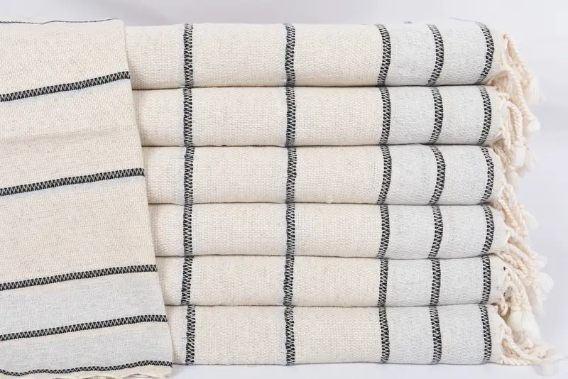 Personalized Kitchen Towel, 40x20 Linen Striped Towel, Kitchen Towel, Bridesmaid Towel, Personalized Gift, Gift For Her, Best Friend Christmas Gift - 1