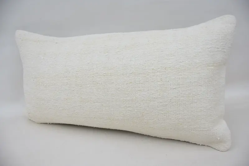 Pillow Sham, Vintage Kilim Throw Pillow, Interior Designer Pillow, 12x24 White Pillow Cover, Turkish Kilim Pillow, Office Chair Pillow - 3