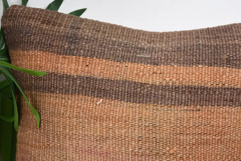 Floor Pillow Sham, Cushion Cover, 12x12 Brown Cushion, Pillow for Sofa, Aztec Pillow Case, Ethnical Kilim Rug Pillow, Kilim Pillow Cover - 2