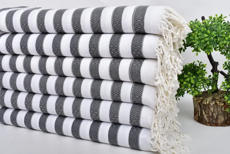 Personalized Gift, 70x36 Cotton Striped Towel, Cotton towel, Organic cotton peshtemal for spa and beach, Bachelorette Party Favor, Luxury towel - 3
