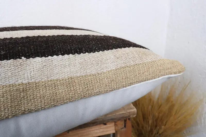 Vintage Pillow, 16x24 Beige Pillow Cover, Interior Designer Pillow, Handmade Kilim Cushion, Yoga Pillow, Pillow Cover, Designer Throw Cushion Case - 6